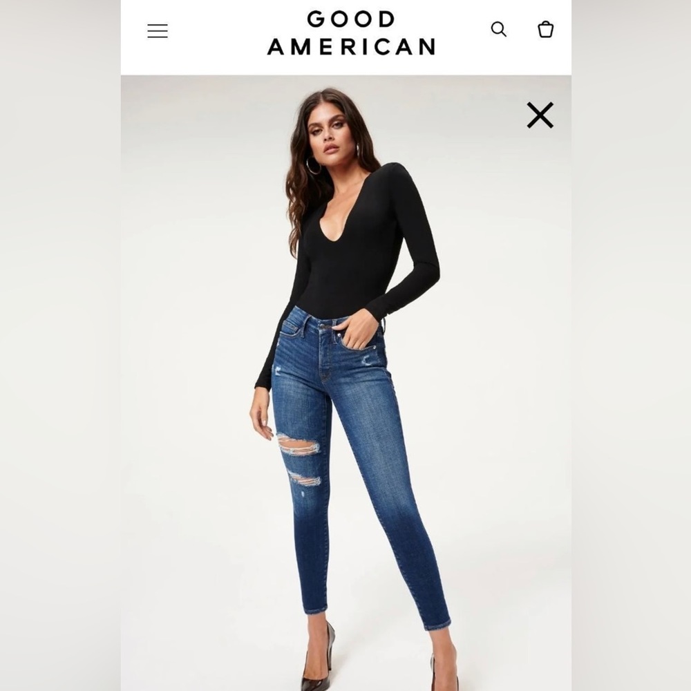 NWOT Good American good legs crop shadow pocket 8 29